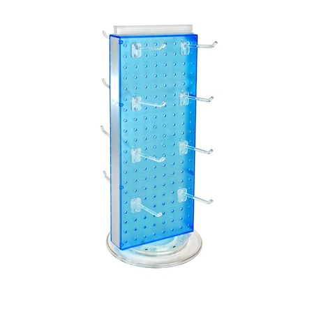 Azar Displays Revolving 8''W x 20.625''H Pegboard Counter Display w/16 4''Hooks 700508-BLU-4C16